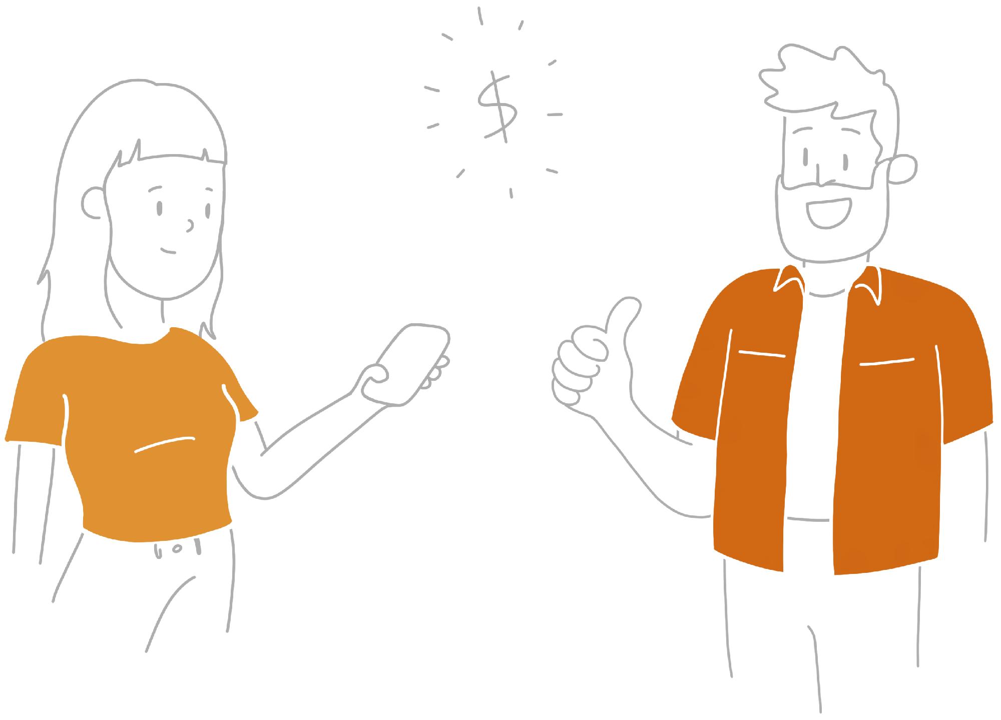 Two people making a successful trade